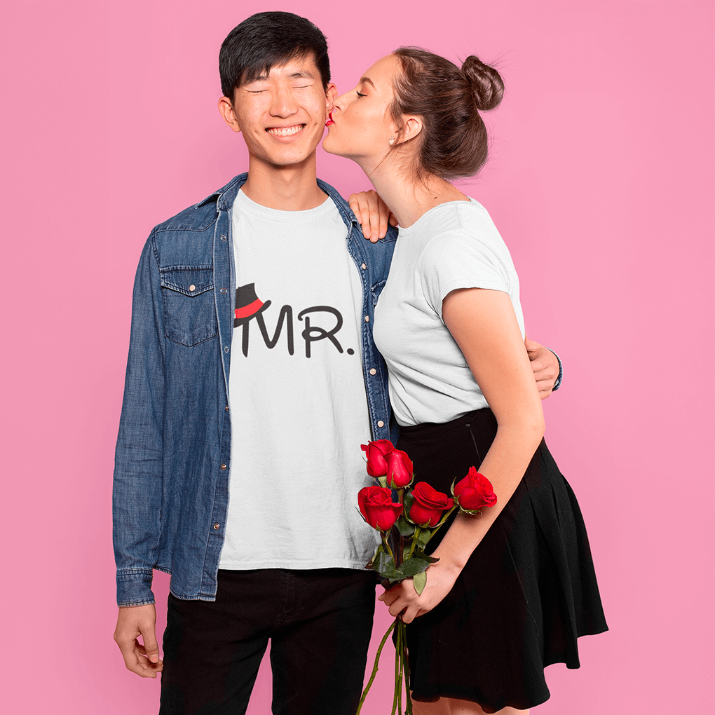 MR. & MRS. Matching Couple T-Shirts – Cute Minnie & Top Hat Style