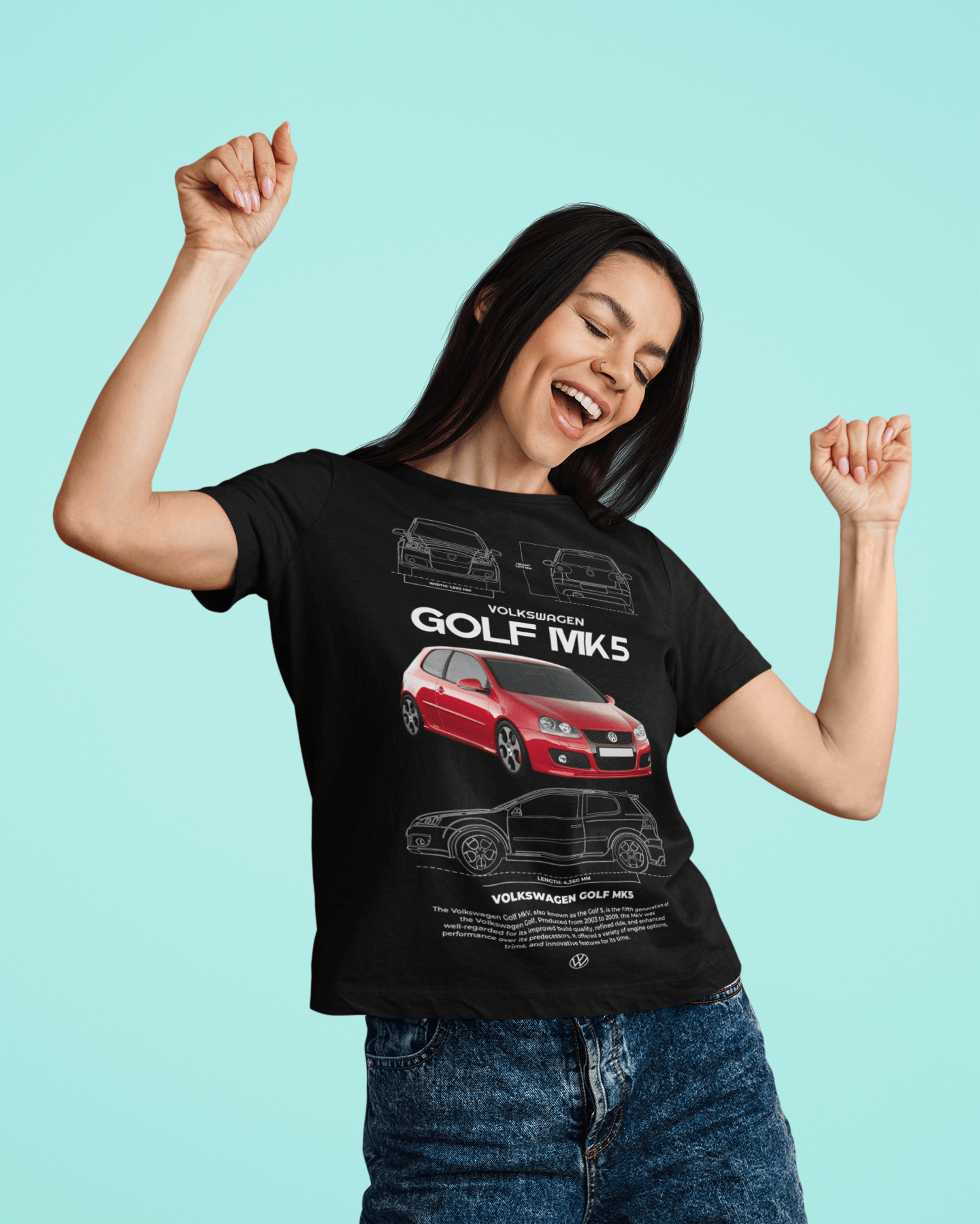 Volkswagen Golf MK5 Graphic T-Shirt — Spec Sheet Artwork