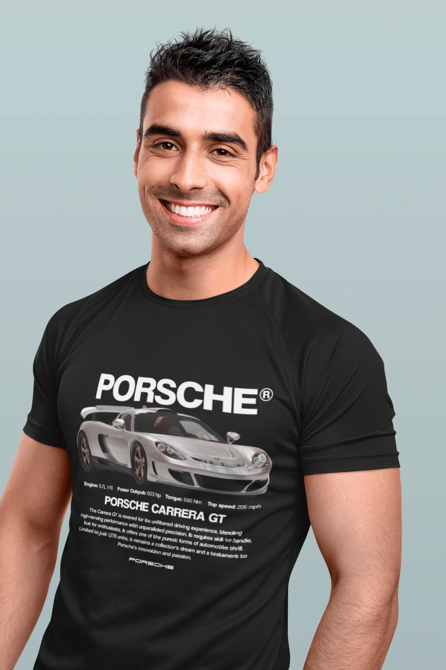 Porsche Carrera GT Graphic T-Shirt — Racing Poster Artwork