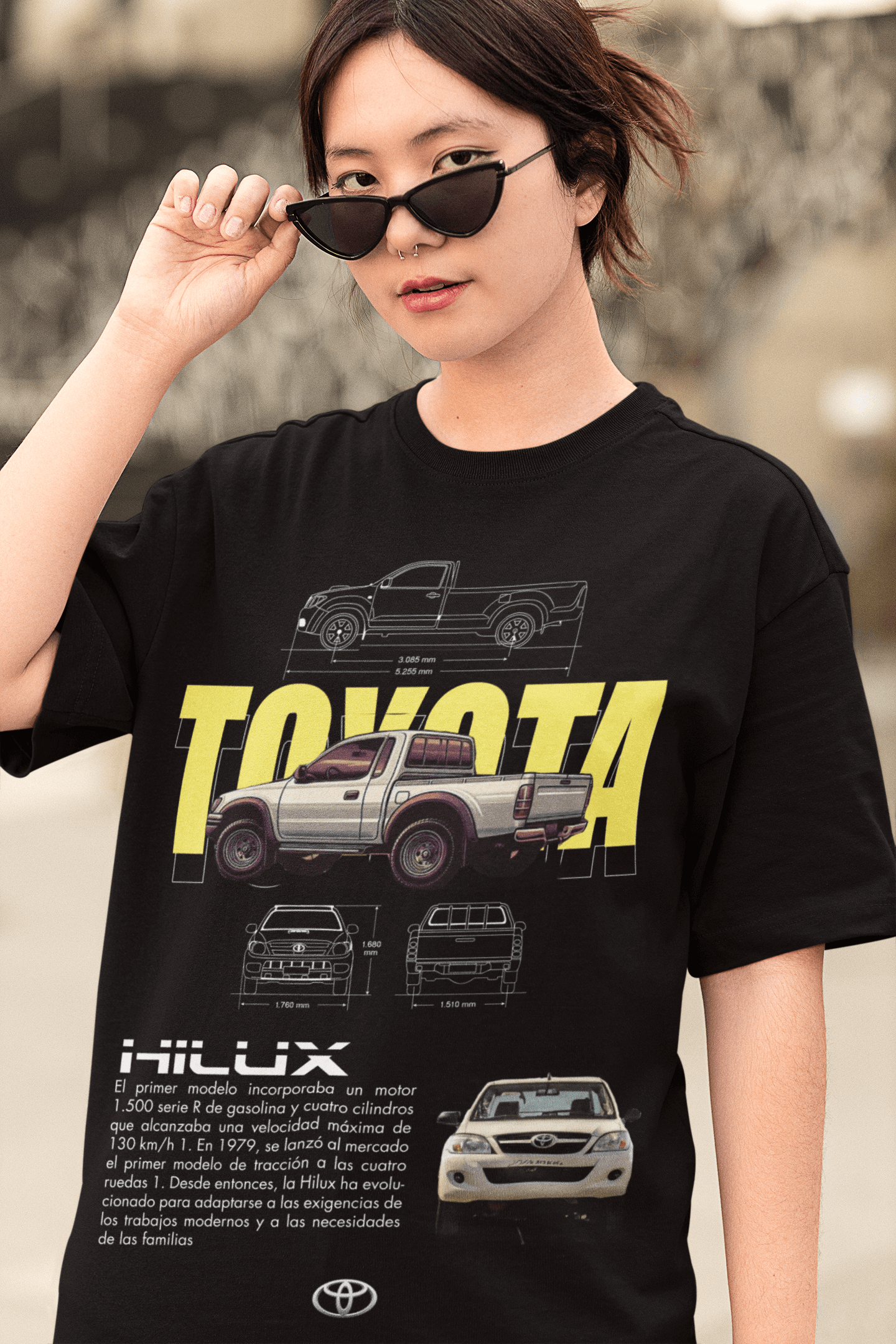 Toyota Hilux Pickup Graphic T-Shirt — Blueprint Style