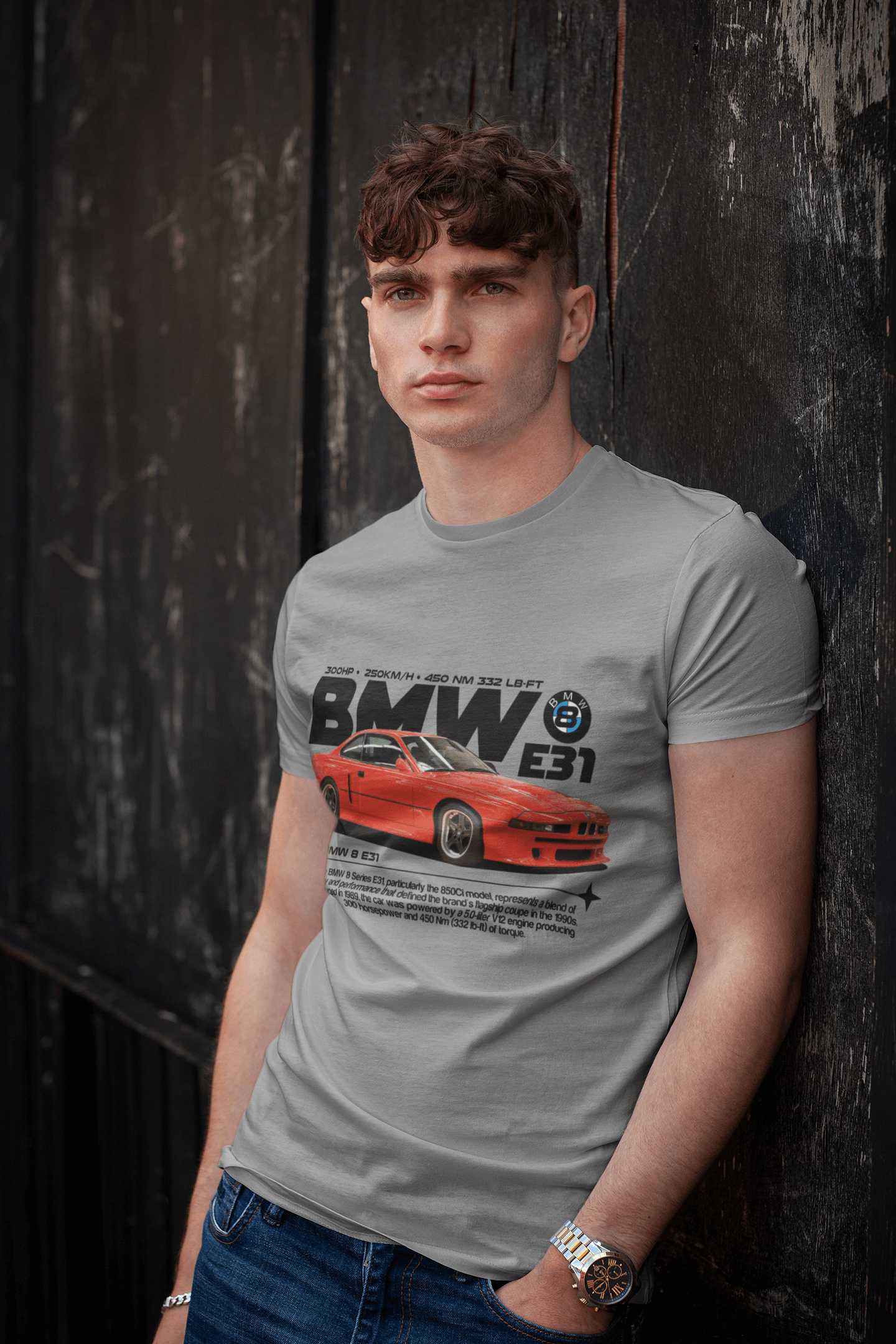 T-shirt graphique personnalisé BMW Série 8 E31 - Poster personnalisé « V12 Grand Tourer »