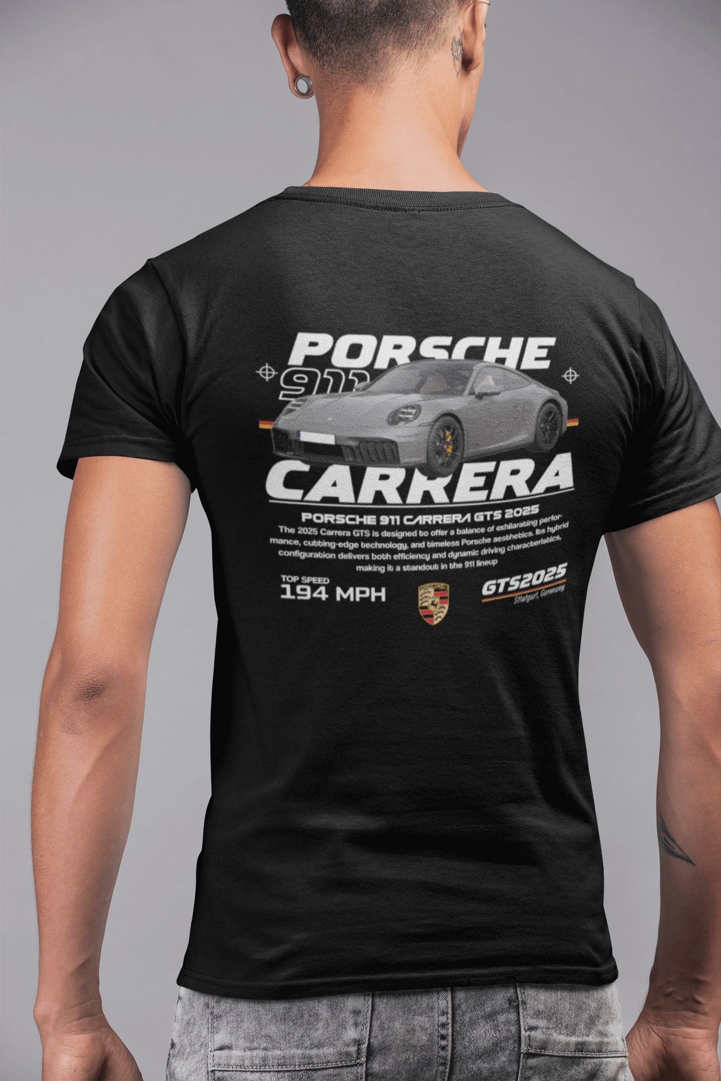 Porsche 911 Carrera GTS Graphic T-Shirt — Racing Poster Artwork