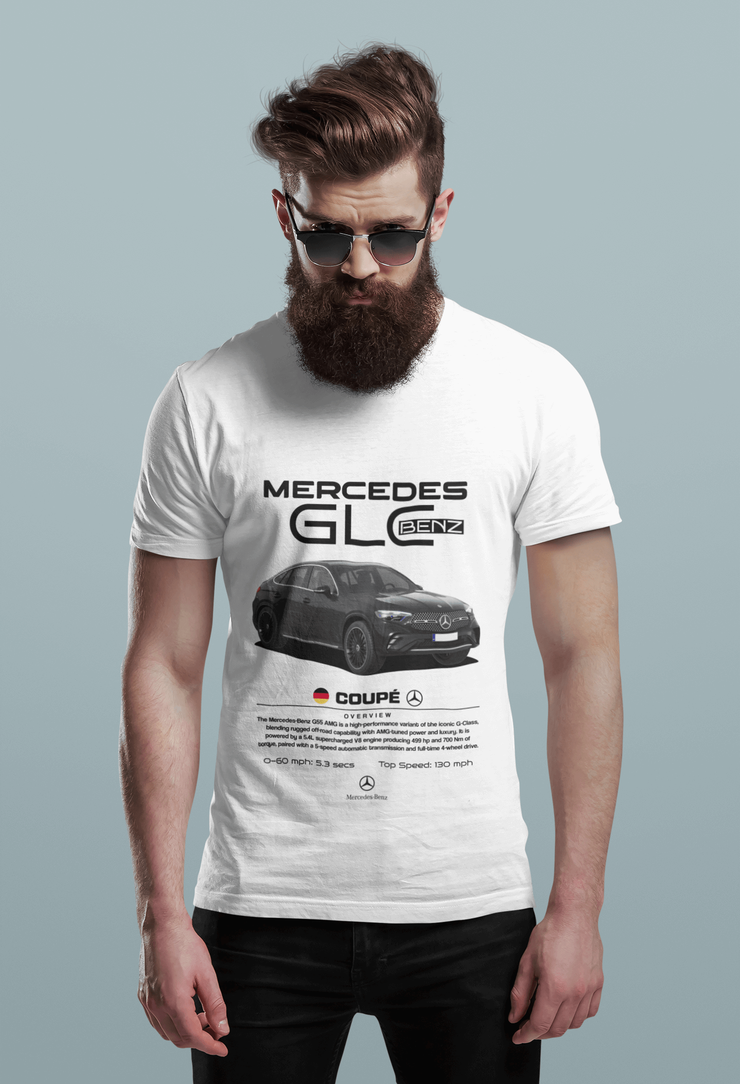 Mercedes-Benz GLC Coupé AMG Graphic T-Shirt — Racing Poster Artwork