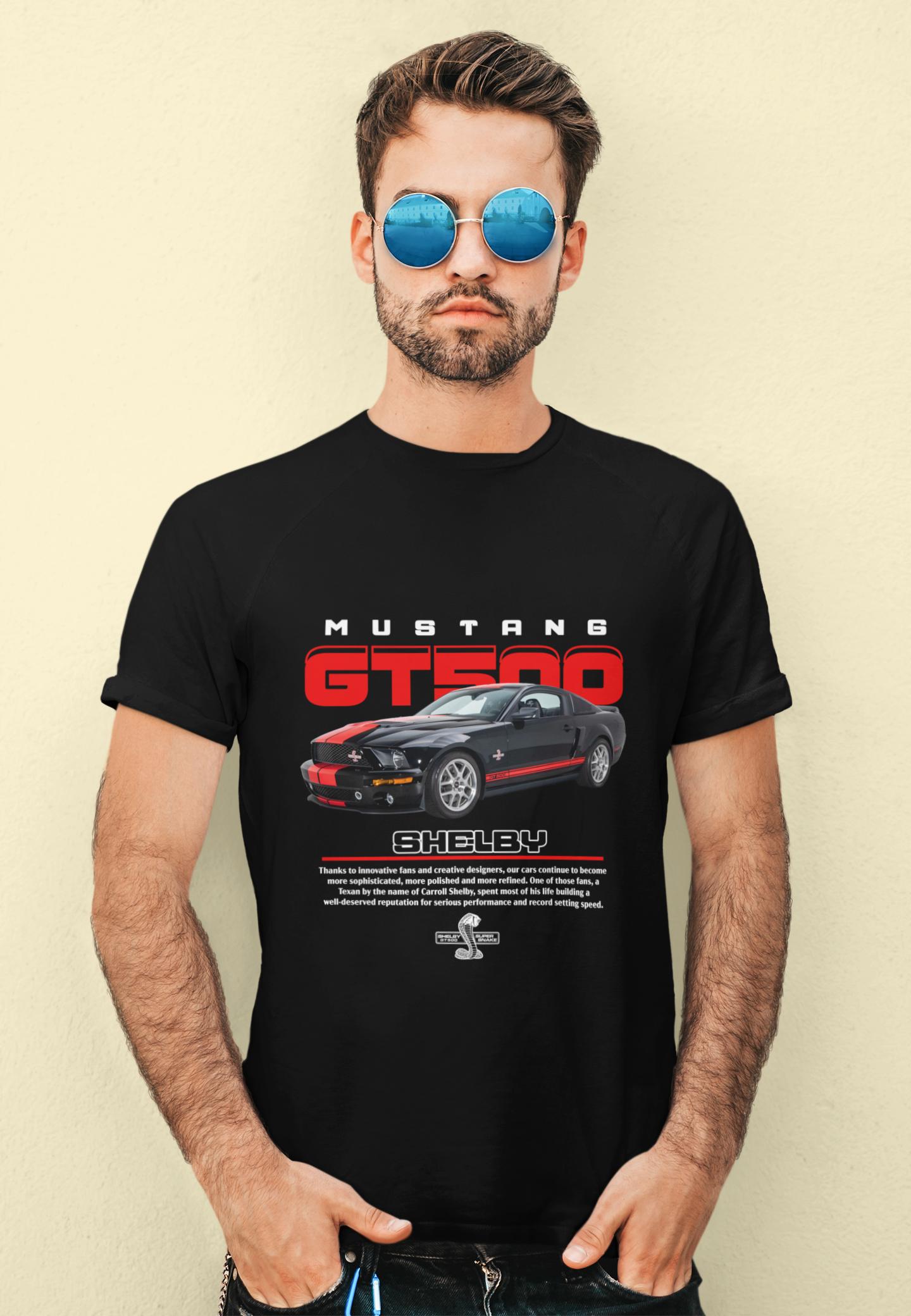Ford Mustang GT500 Graphic T-Shirt — Racing Poster Artwork