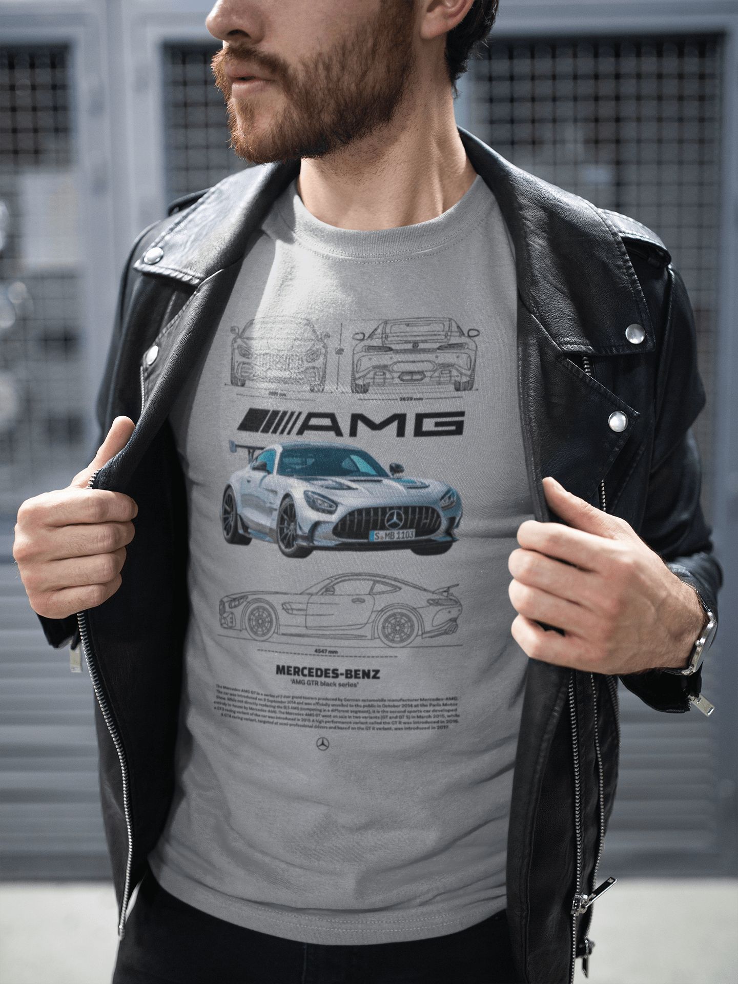 Mercedes-AMG GT R Blueprint Graphic T-Shirt — Poster Artwork