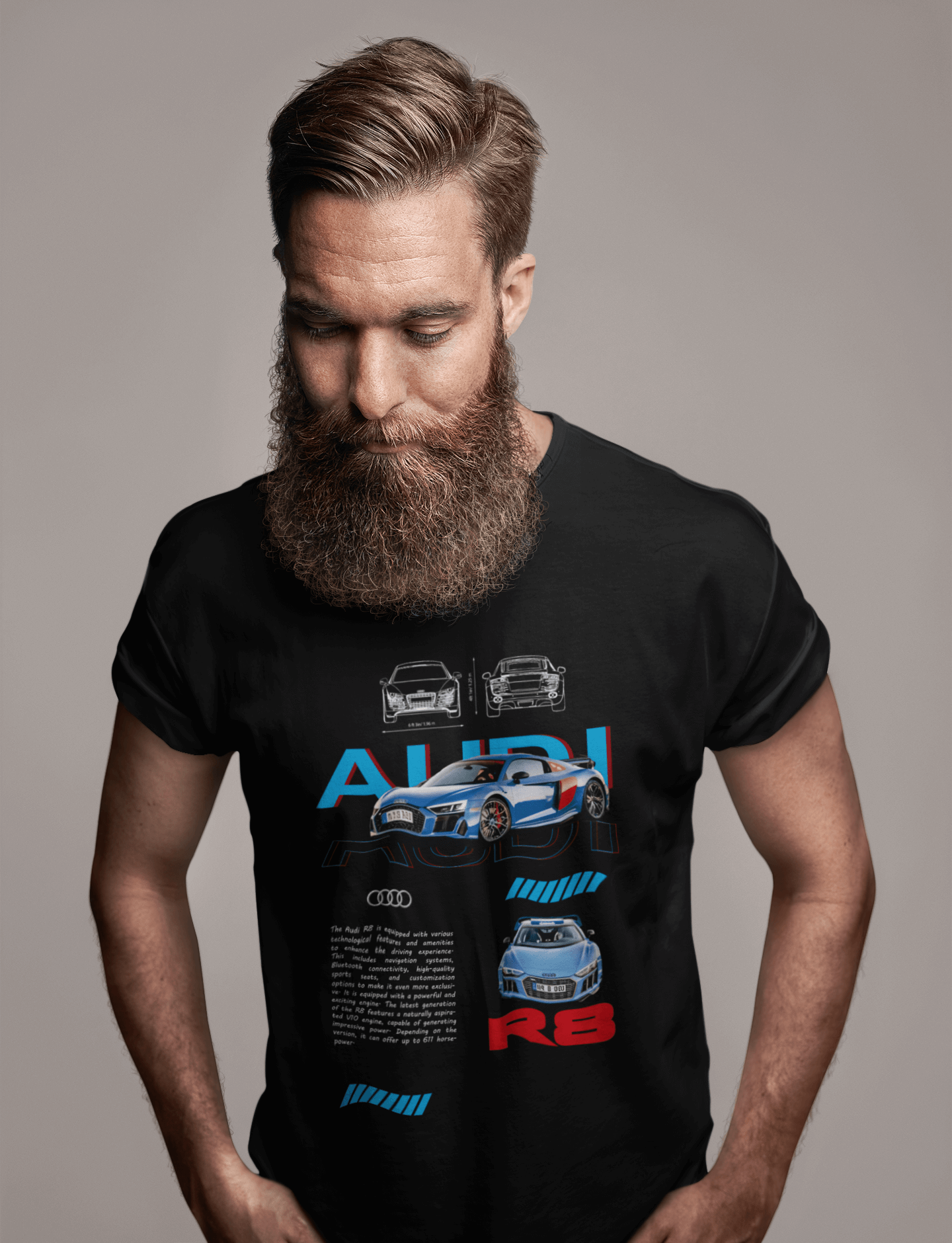 Audi R8 Graphic T-Shirt — Car Illustration