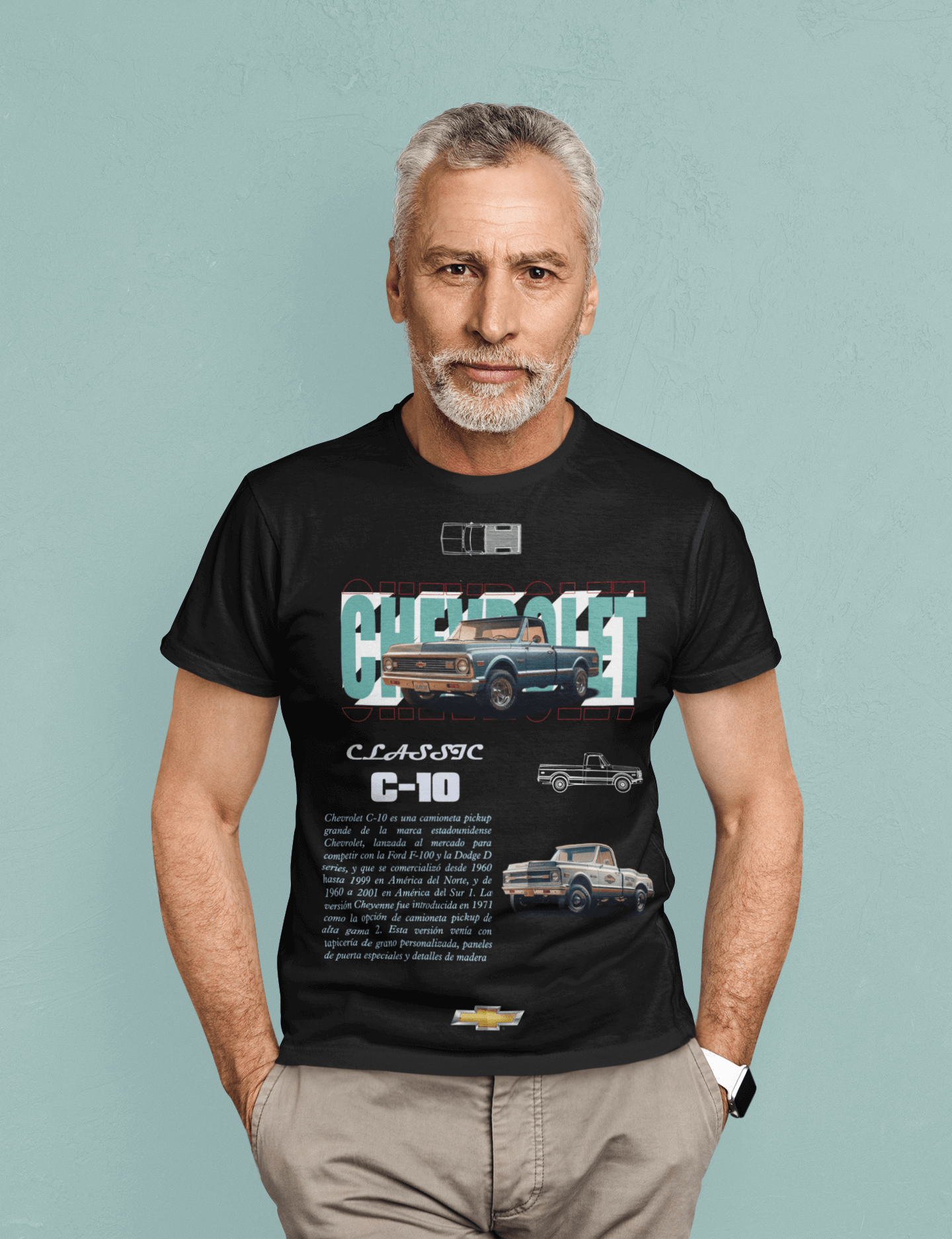 Chevrolet C‑10 Classic Pickup Graphic T‑Shirt - Retro Poster Artwork