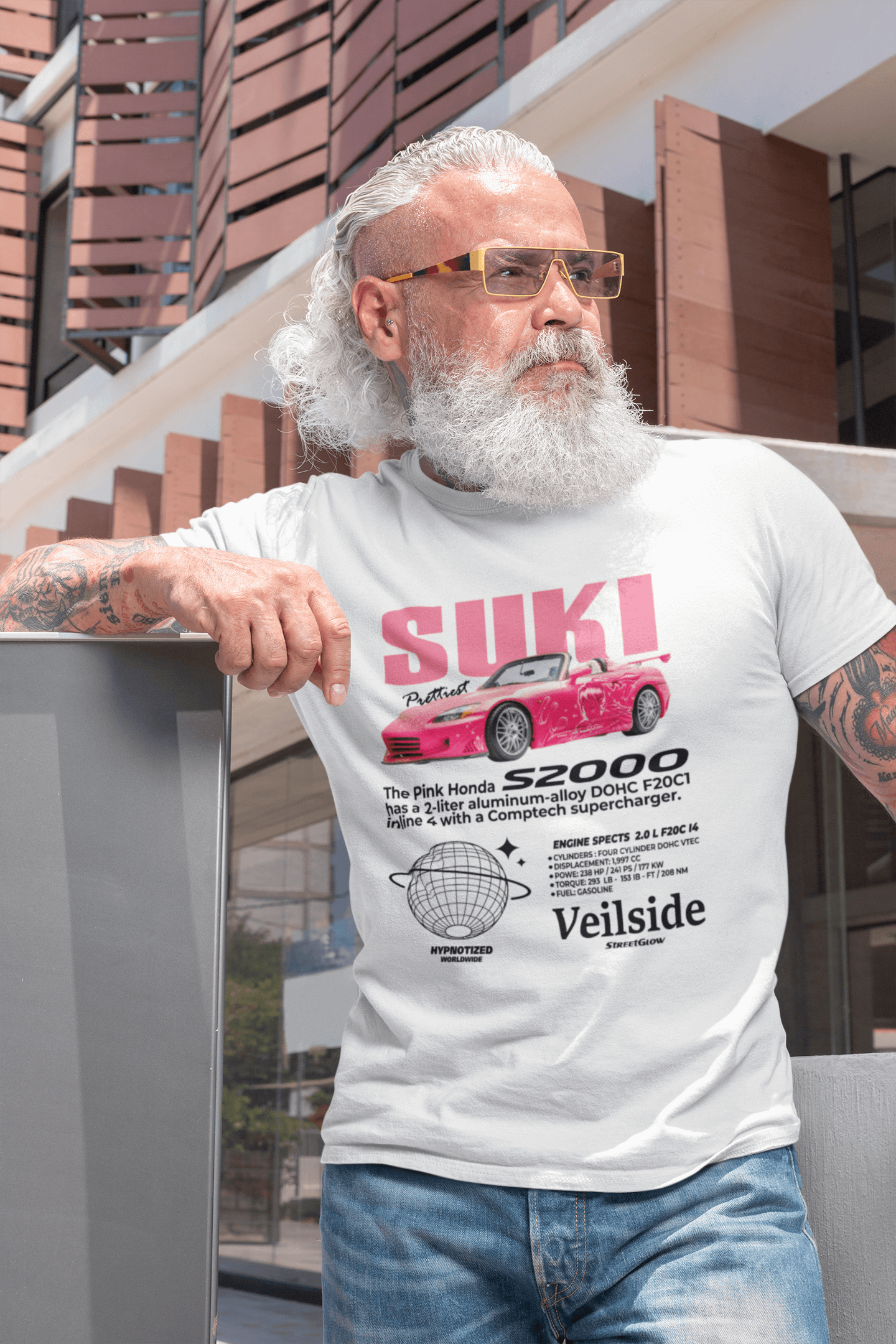 Honda S2000 “Suki Pink” Graphic T-Shirt — Photo & Poster Layout