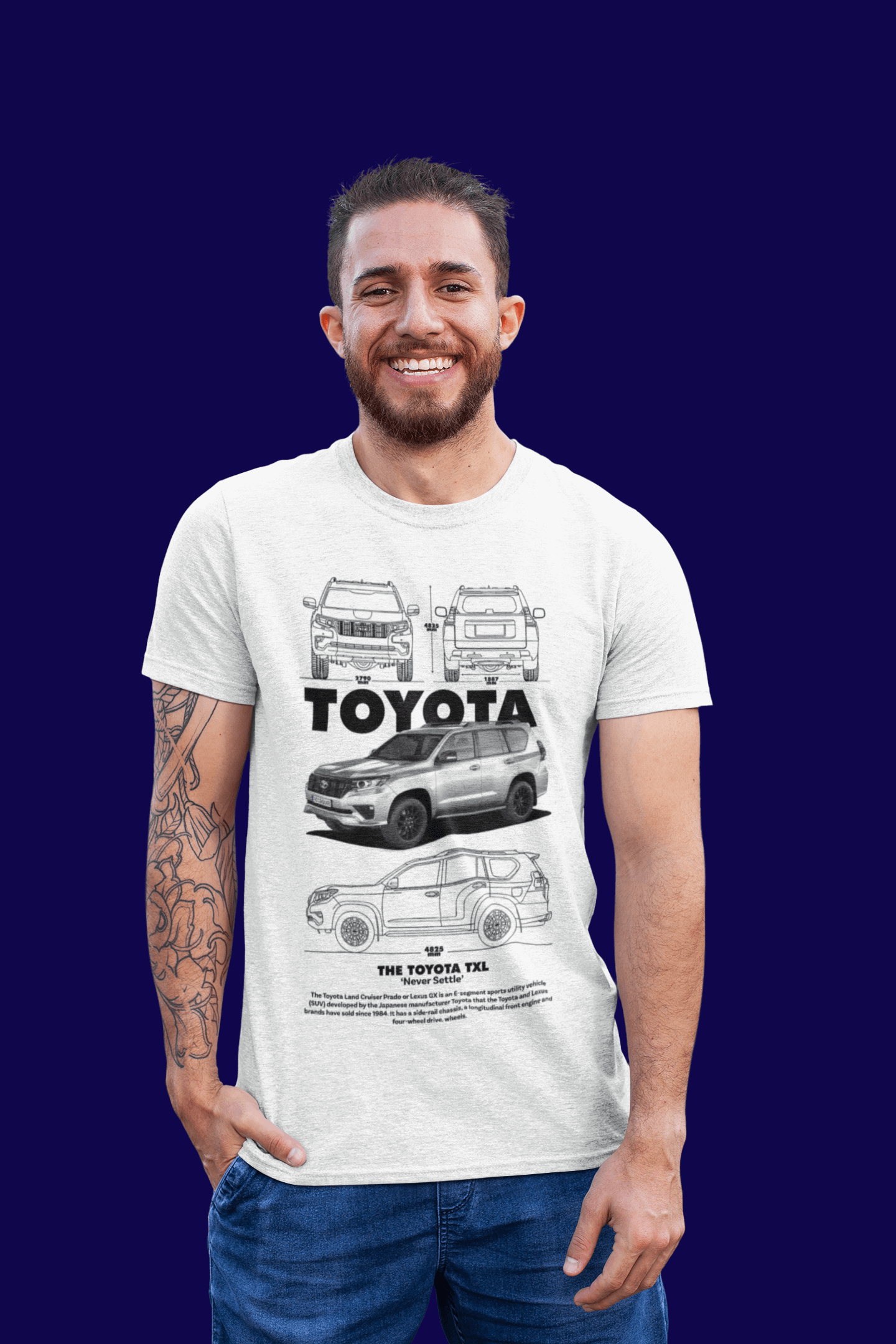 Toyota Land Cruiser TXL Blueprint Graphic T-Shirt