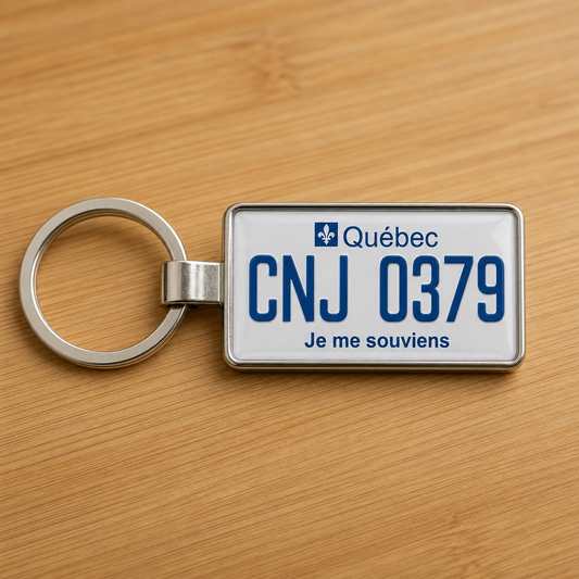 Celebrate Quebec Pride with Custom ‘Je me souviens’ License Plate Keychains