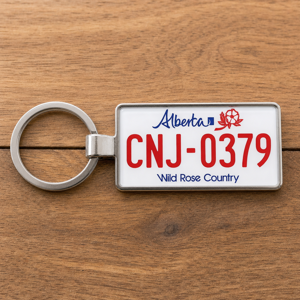 Alberta License Plate Keychains: The Double-Sided Area Code Engraving Trend to Watch in 2026