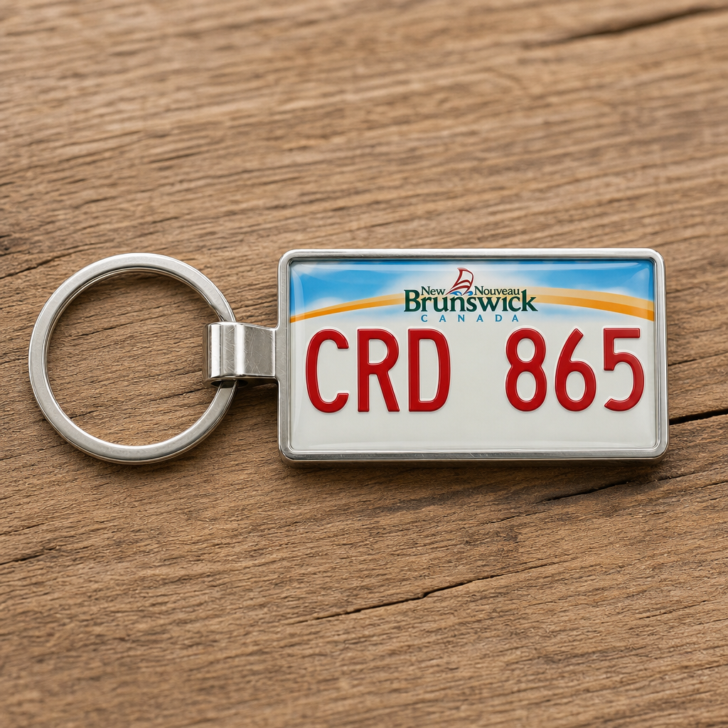 Double-Sided Custom New Brunswick License Plate Keychains: The Ultimate Personalized Car Gift