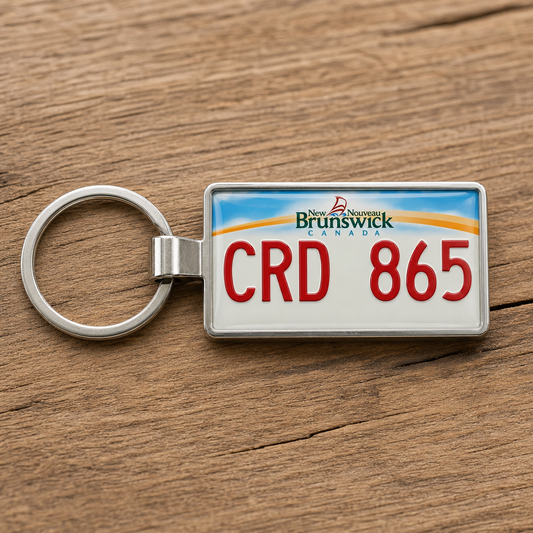 Double-Sided Custom New Brunswick License Plate Keychains: The Ultimate Personalized Car Gift