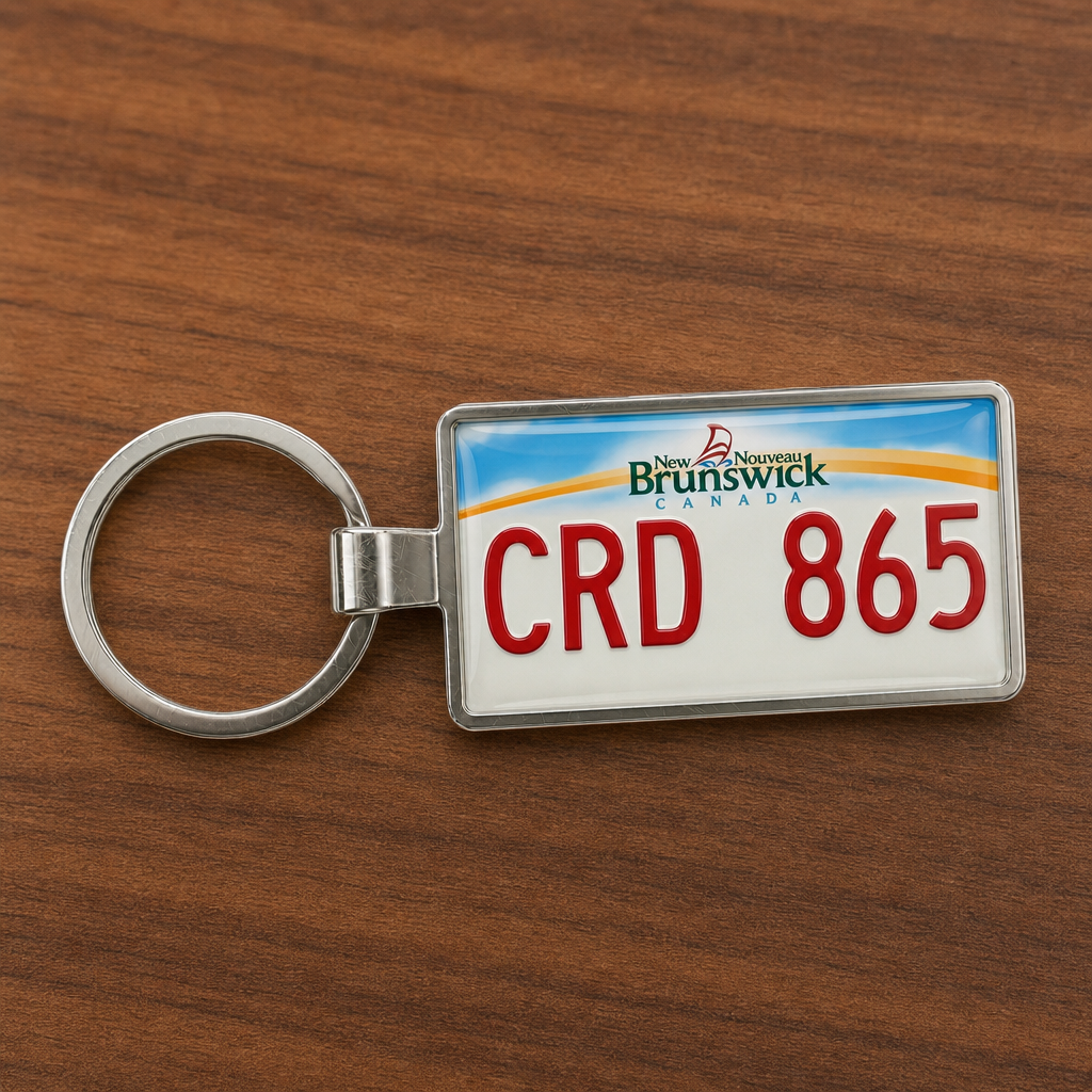 Custom New Brunswick License Plate Keychains: The Perfect Bay of Fundy Road Trip Souvenir