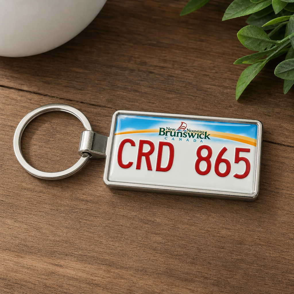 Bay of Fundy Adventures: Personalized New Brunswick License Plate Keychains for Travel Lovers