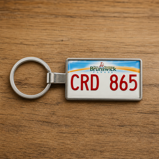 Show Your New Brunswick Pride with Custom License Plate Keychains for The Maritimes