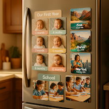 Creative Ideas for Custom Photo Magnets: Our First Year, Travels, School