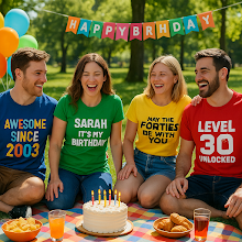 Unique Birthday Style: Custom Printed T-Shirts for Celebrants