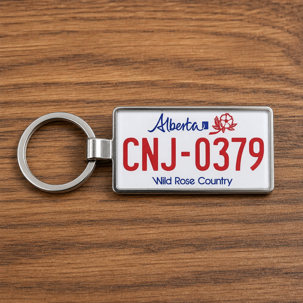 Keep Alberta Close: Custom License Plate Keychains for Expats and Road Trip Lovers