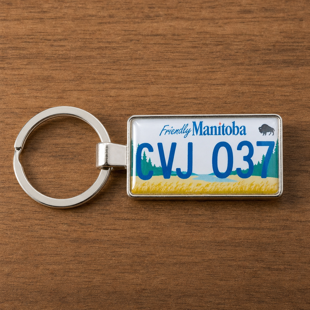 Manitoba License Plate Keychains: Perfect Polar Bear Season Gifts for Churchill Travelers