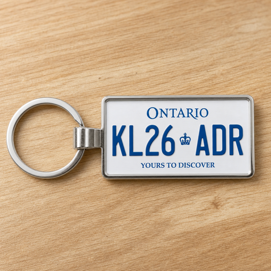 Yours to Discover: Custom Ontario License Plate Keychains for Fall Road Trips & Gifts