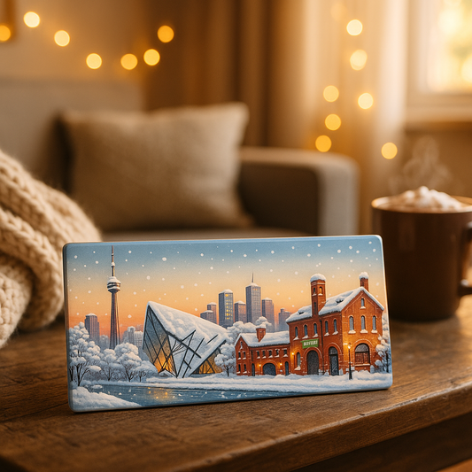 Panoramic Magnets of Snowy Toronto and Montreal - Capture the Beauty