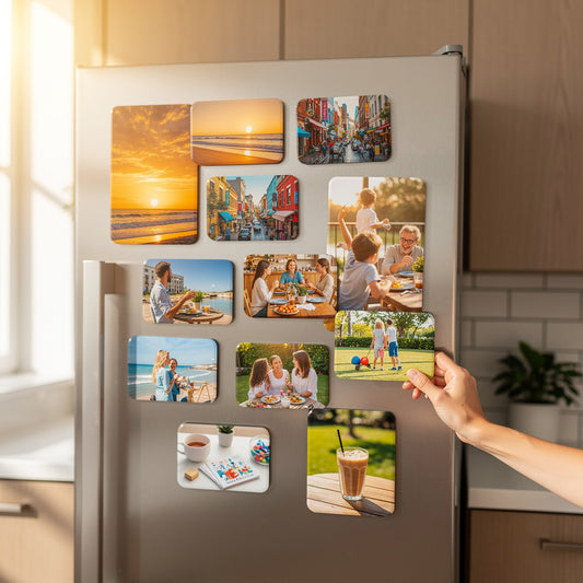 Turn Your Summer Fridge into a Gallery with Custom Photo Magnets