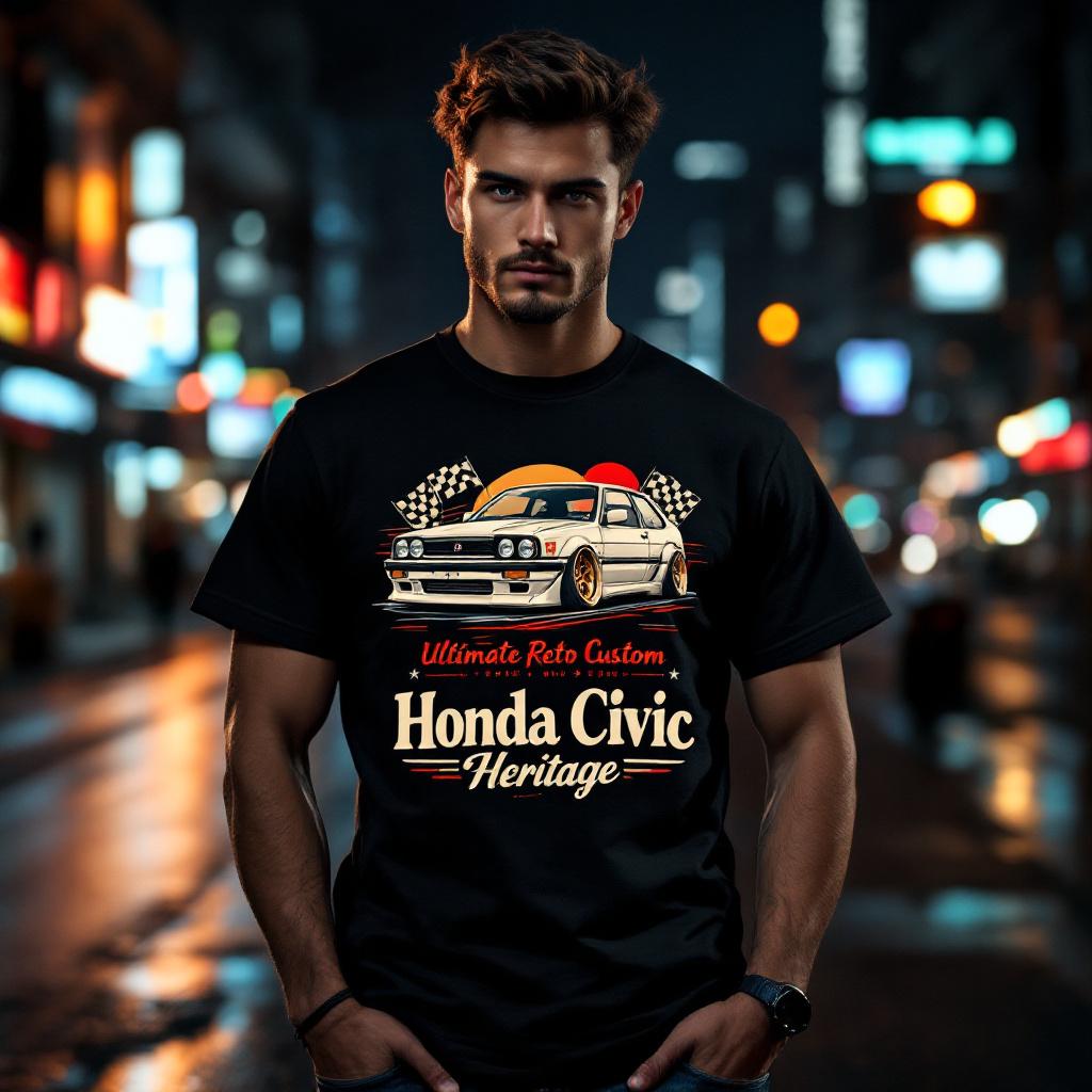 Honda Civic Heritage: Creating the Ultimate Retro Custom Shirt for JDM Lovers