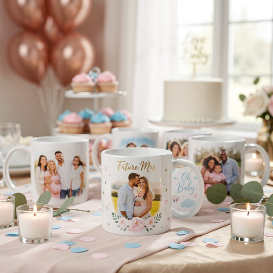 Personalized Photo Mugs: The Fresh New Favor Idea for Gender Reveals and Bridal Showers