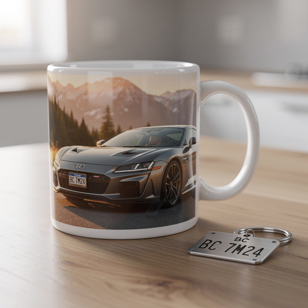 Custom Photo Mugs for BC Car Enthusiasts: Turn Your License Plate Pride Into Coffee-Time Art