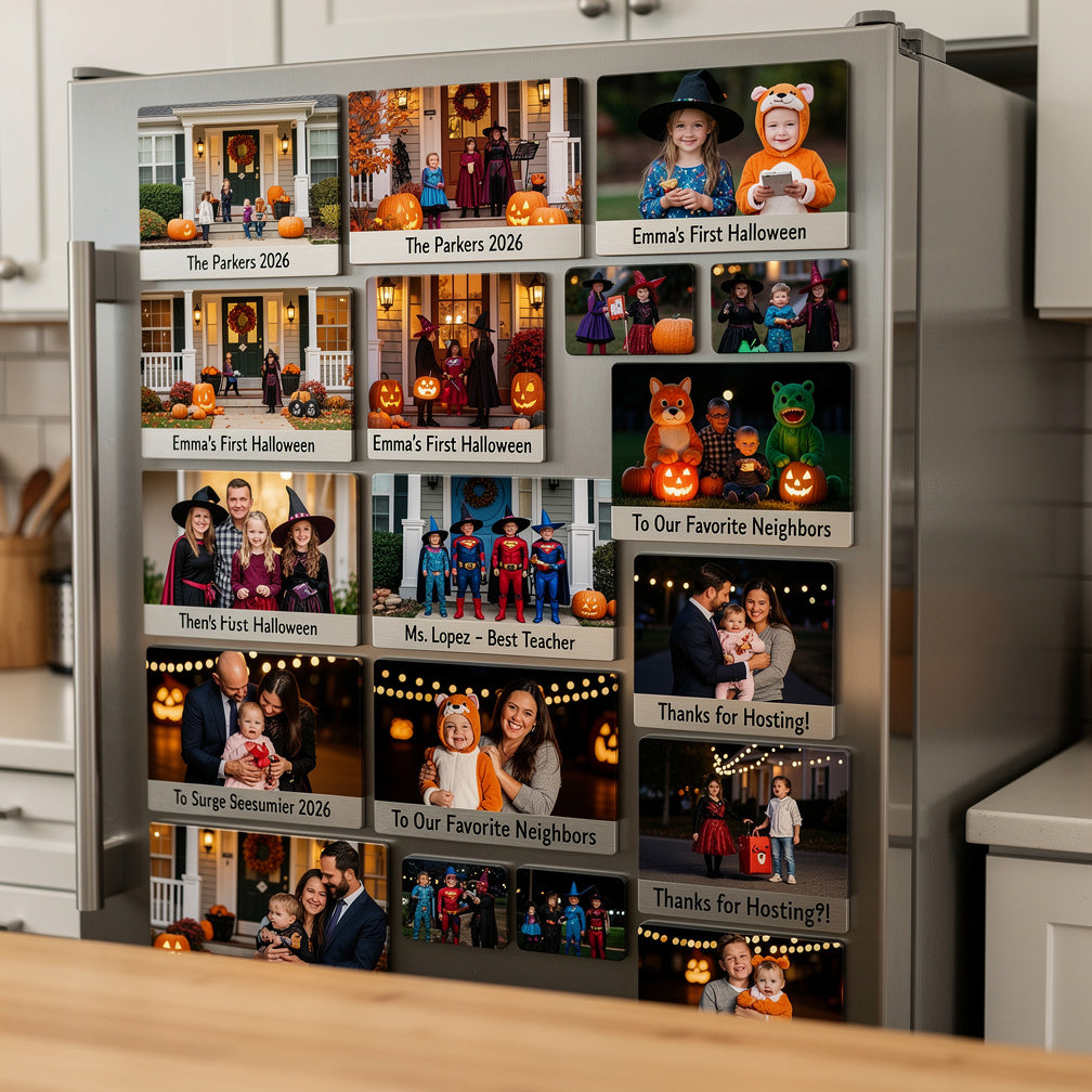 Halloween 2026 Custom Photo Magnets: How to Create a Costume Reveal Fridge Gallery Everyone Will Talk About