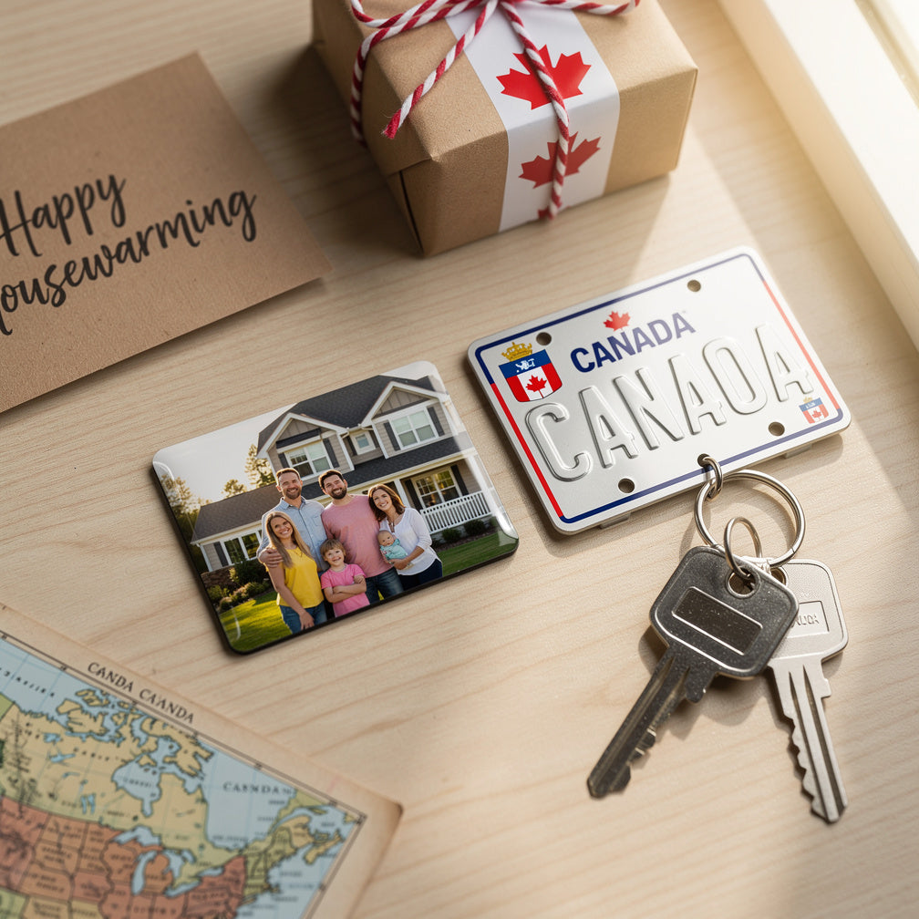 How Custom License Plate Keychains Complete a Photo Magnet Gift for the Perfect Canadian Keepsake Set
