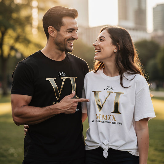 Roman Numerals for 6-Year Anniversaries: Matching Couple Tees Trending in 2026