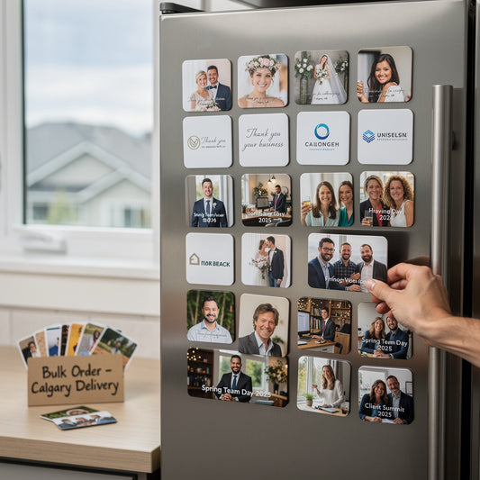 Bulk Custom Photo Magnets in Calgary: The Wedding Favour & Corporate Gift That Actually Stays on the Fridge