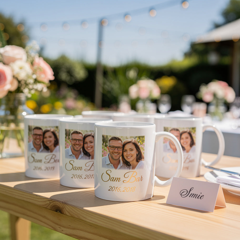 Personalized Wedding Favors: Custom Photo Mugs Your Guests Will Actually Keep