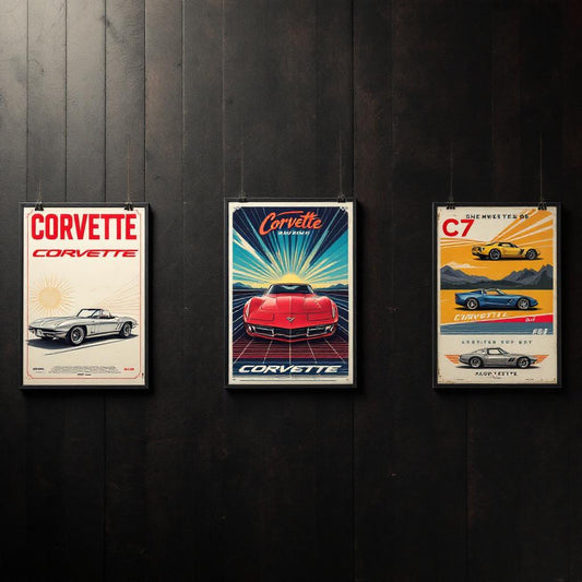 Chevrolet Corvette History: Celebrate 7 Generations with Custom Vintage Prints