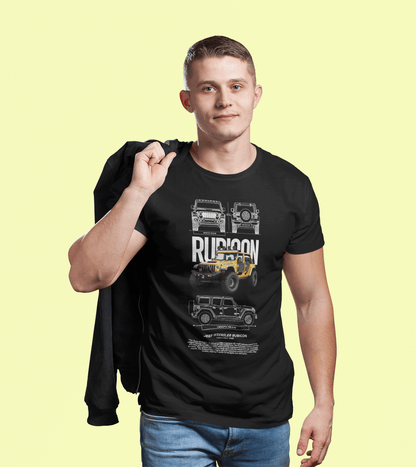 Jeep Wrangler Rubicon Graphic T-Shirt — Yellow Off‑Road