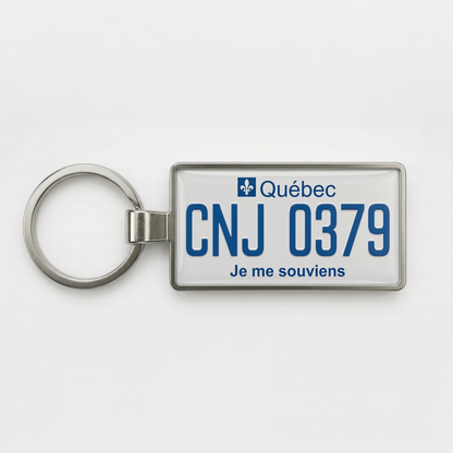 Quebec Custom License Plate Keychain