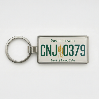 Saskatchewan Custom License Plate Keychain