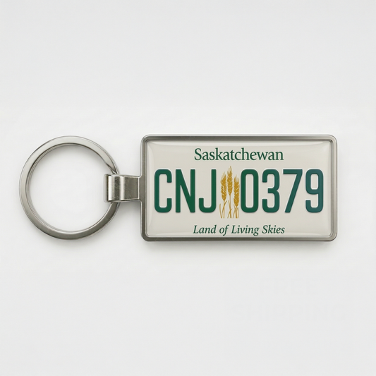 Saskatchewan Custom License Plate Keychain