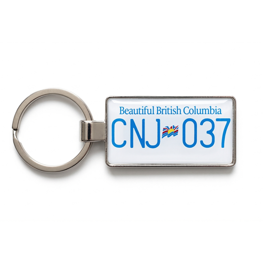 Porte-clés personnalisé en plaque d'immatriculation de la Colombie-Britannique 
