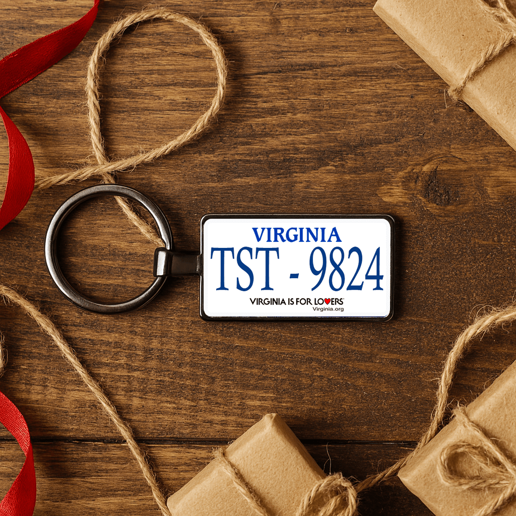 Personalized Virginia License Plate Keychain