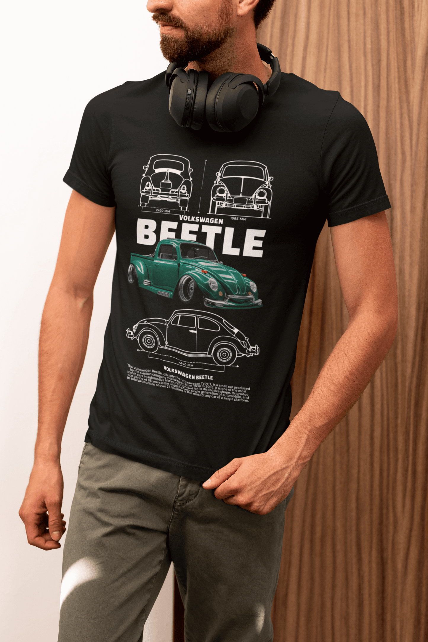 Volkswagen Beetle "Käfer" Heritage Blueprint Tee - Personalized Custom Classic Gift