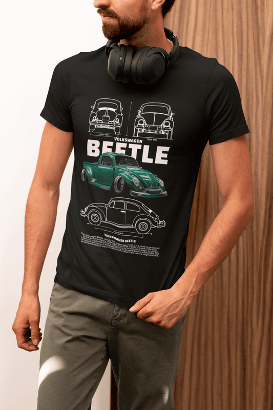 Volkswagen Beetle Graphic T-Shirt — Blueprint + Photo