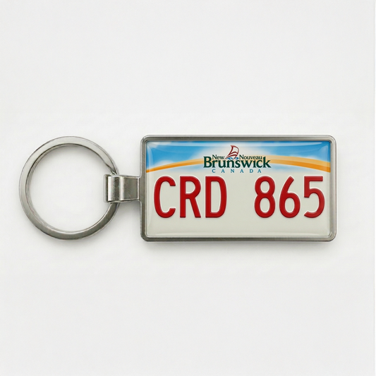 Porte-clés personnalisé en plaque d'immatriculation du Nouveau-Brunswick 