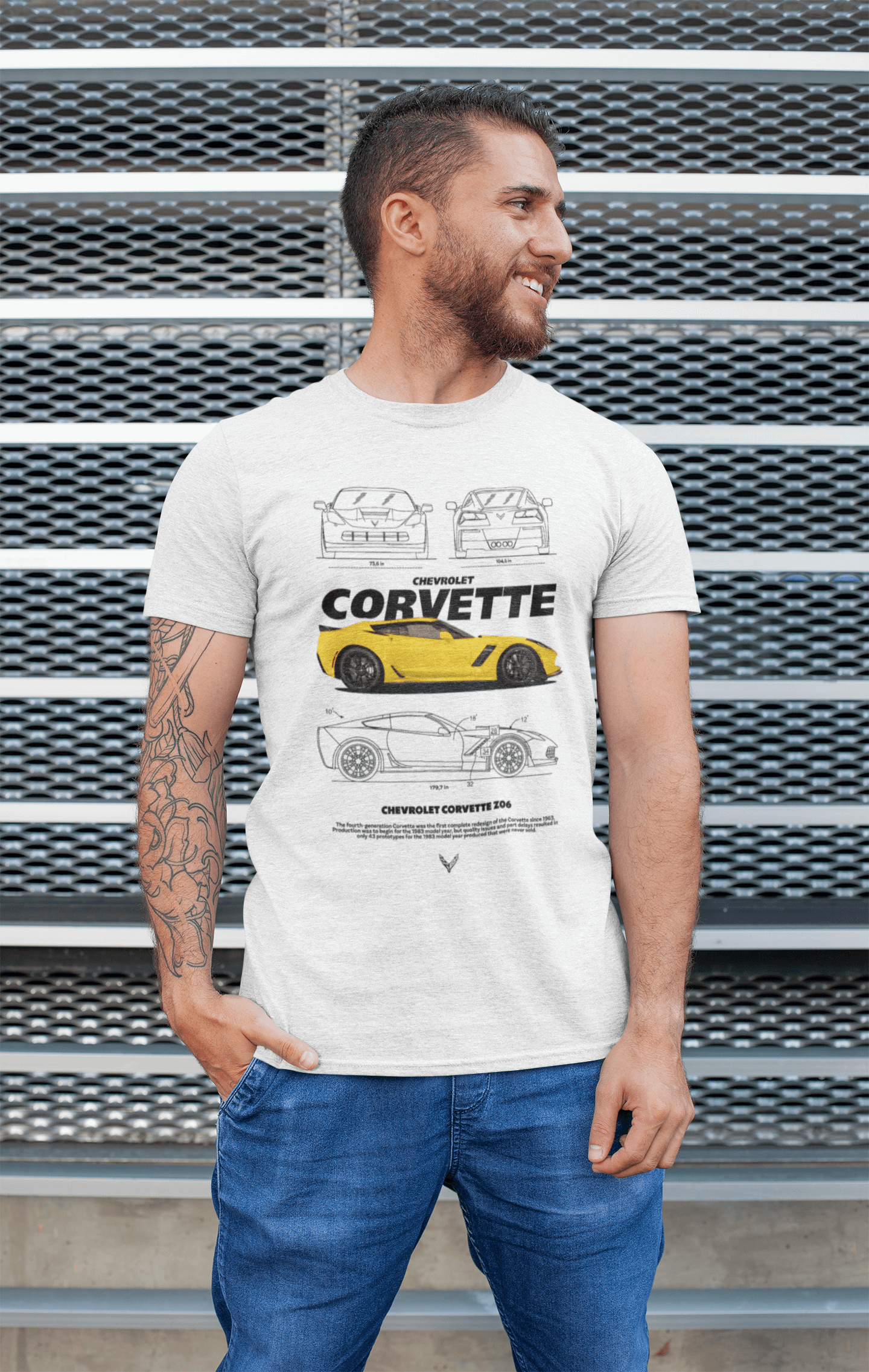 Chevrolet Corvette Z06 Graphic T-Shirt — Blueprint + Photo