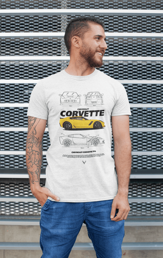 Chevrolet Corvette Z06 Graphic T-Shirt — Blueprint + Photo