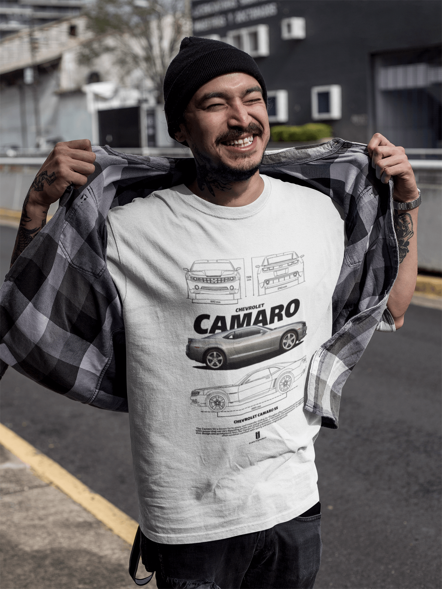 Chevrolet Camaro Heritage Blueprint Tee - Personalized Custom American Muscle Gift