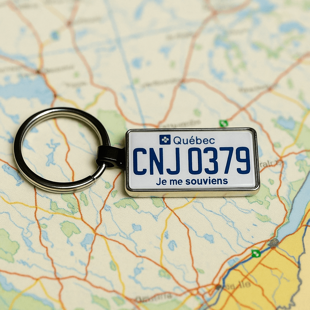 Quebec Custom License Plate Keychain