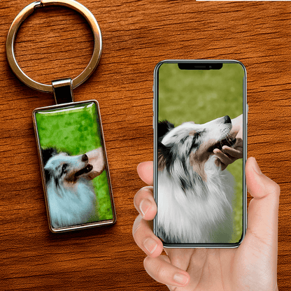 AR Keychain with Pet Photo - Living Memory of Your Beloved Pet
